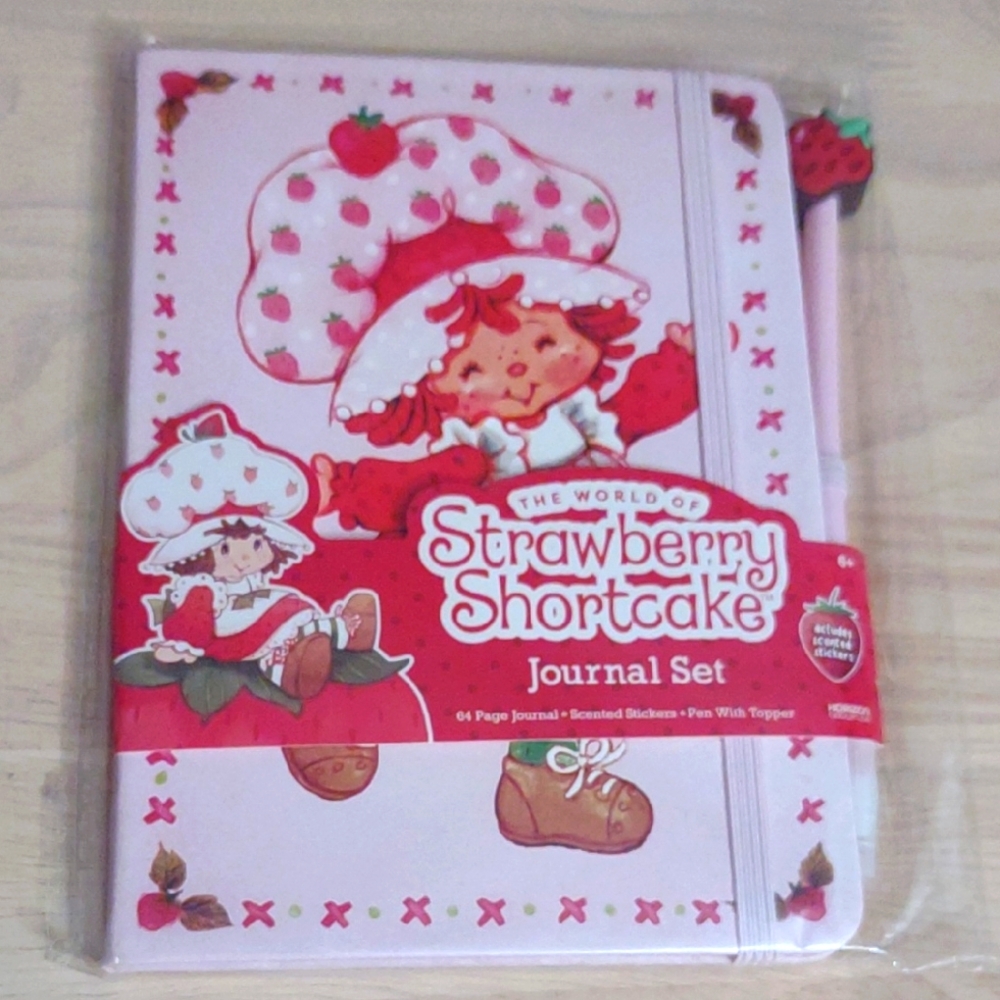 Strawberry Shortcake Pink Journal Scented Sticker Strawberry Pen Set Y2k Decora
